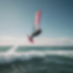 A dynamic duotone kitesurfing scene showcasing vibrant colors against the ocean