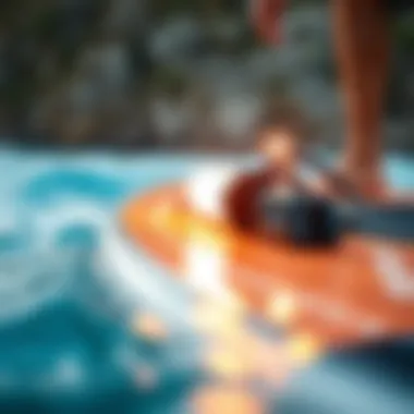 Close-up view of the electric propulsion system integrated into the boogie board, highlighting its technological advancements.