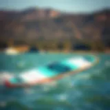 High-Performance Foil Kiteboard High-performance foil kiteboard ready for flight