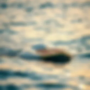 Elegant Foil SUP Board in Action A beautifully designed foil SUP board gliding over water