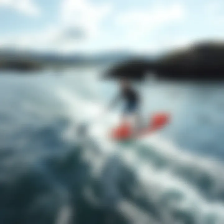 Mastering the Art of Foil SUP Riding An aerial view of a rider mastering foil SUP techniques