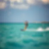 Kiteboarding Action in Aruba's Waters Vibrant kiteboarding scene in Aruba