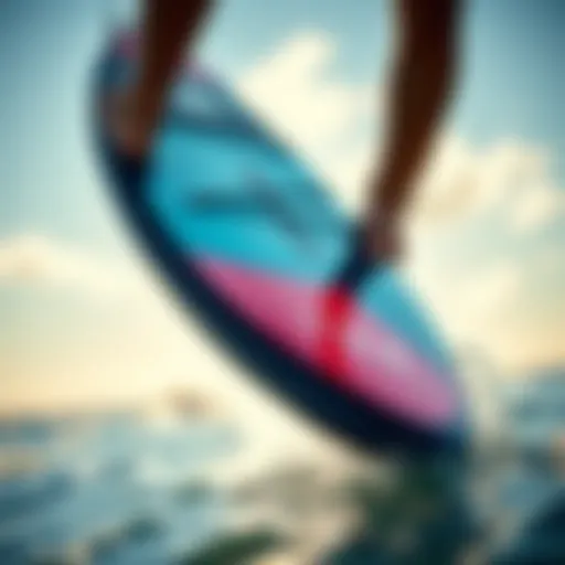 An innovative inflatable foil board showcasing its streamlined design and vibrant colors.