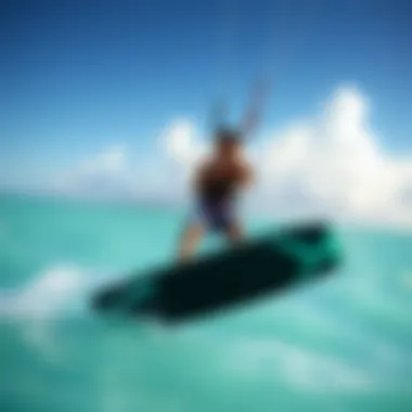 Kitesurfing Thrills in Key Biscayne A kitesurfer gliding over turquoise waters in Key Biscayne