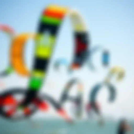 Diverse kites in various colors and designs