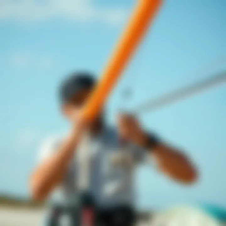 Expert Kite Rigging Demonstration A local expert demonstrating kite rigging techniques