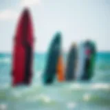 Diverse range of kite surfboards