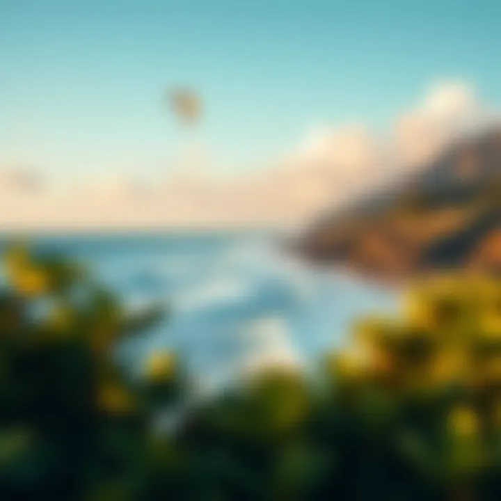 Maui Kite Surfing Location Panoramic view of a popular kite surfing spot in Maui