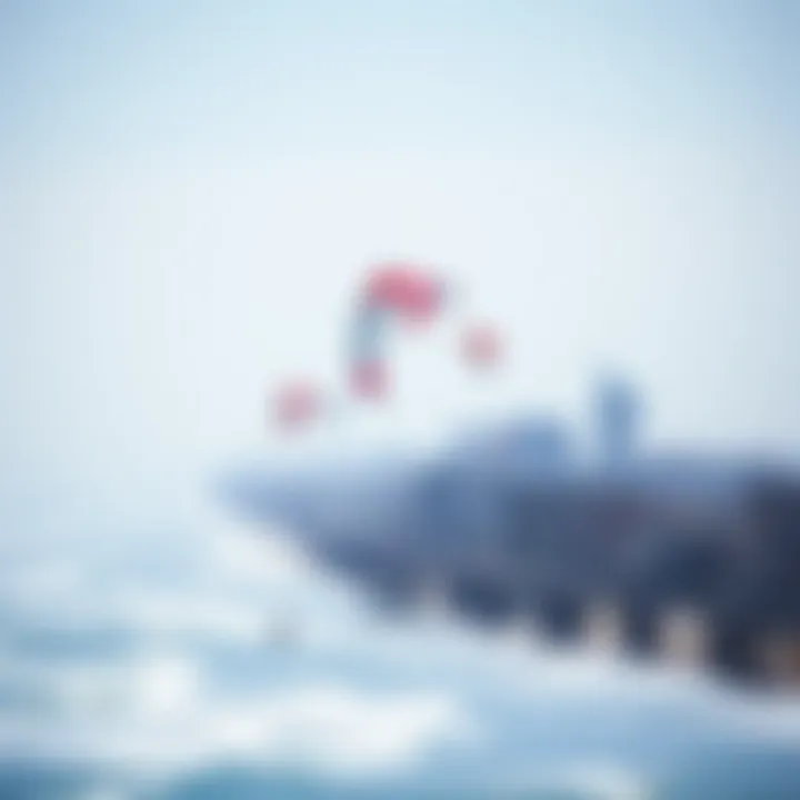 Scenic Long Beach with Kite Surfers The scenic coastline of Long Beach with kites in the sky