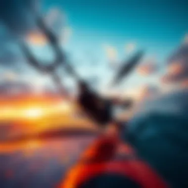 Sunset from a Kite Surfer's Perspective A stunning sunset view from a kite surfer's perspective