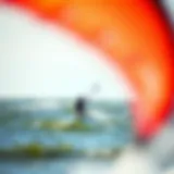 Kite Surfing on the South Carolina Coast A vivid kite surfing scene along the South Carolina coast