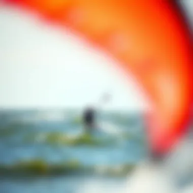 Kite Surfing on the South Carolina Coast A vivid kite surfing scene along the South Carolina coast