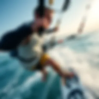 Safety Measures for a Thrilling Kiteboarding Journey A kiteboarder safely navigating the waves with proper equipment