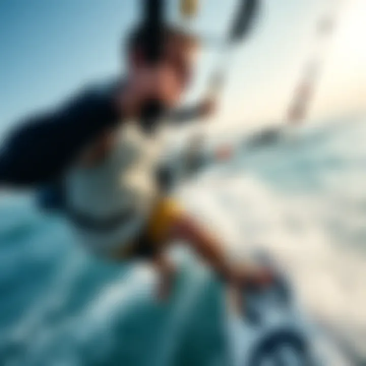 Safety Measures for a Thrilling Kiteboarding Journey A kiteboarder safely navigating the waves with proper equipment