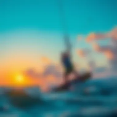 Kiteboarding at Sunset A vibrant kiteboarding scene at sunset over Fort Lauderdale beach