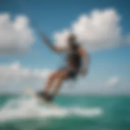 Kiteboarding action on the clear waters of Key West