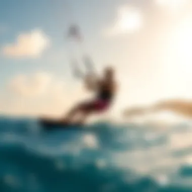 Dynamic Kiteboarding Experience in St. Martin Kiteboarder navigating the azure waters of St. Martin