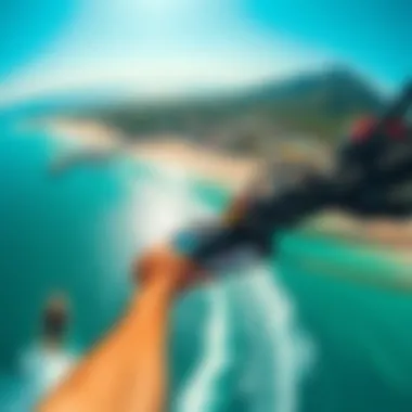 Top Kitesurfing Location A breathtaking view of a popular kitesurfing destination with clear waters