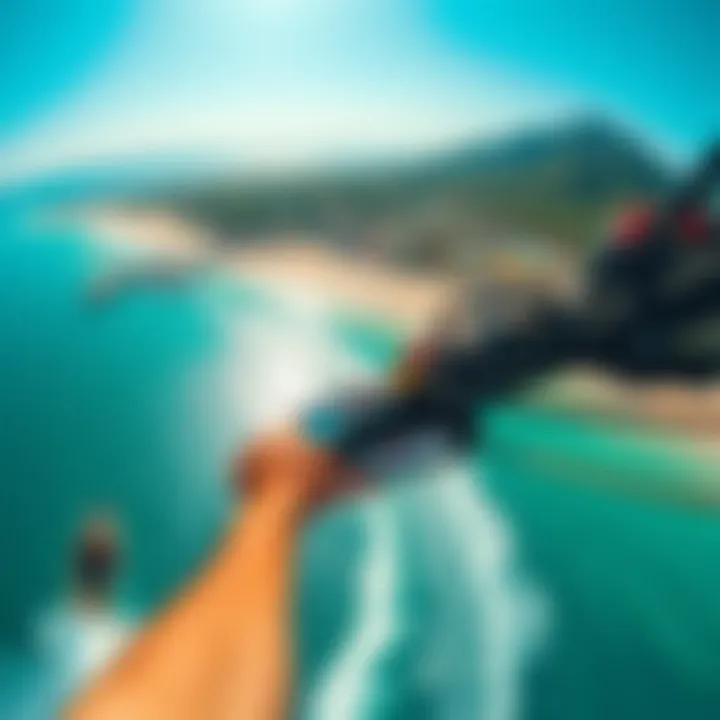 Top Kitesurfing Location A breathtaking view of a popular kitesurfing destination with clear waters