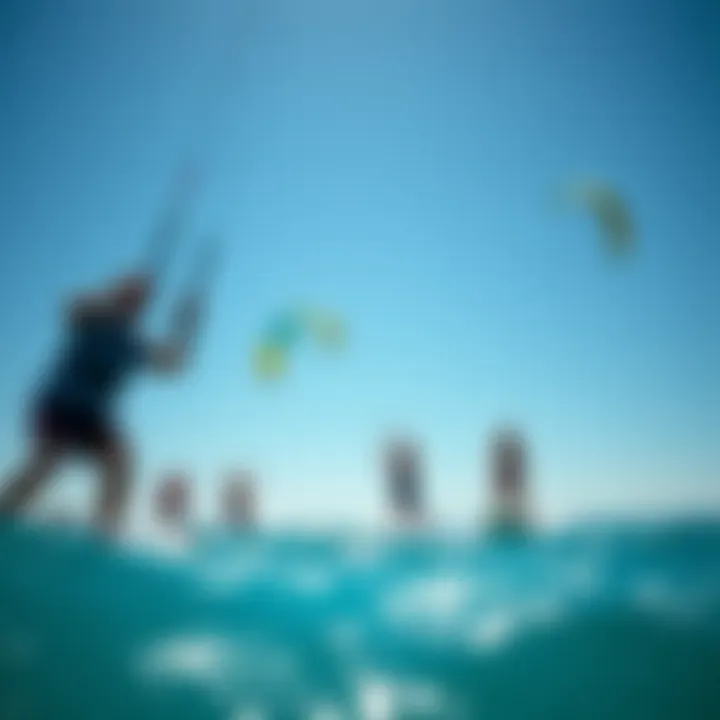 Kitesurfing Community Experience A group of kitesurfers enjoying a day on the water under blue skies