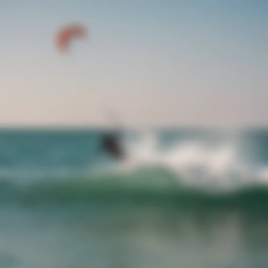 Kitesurfers riding the waves in Dakhla