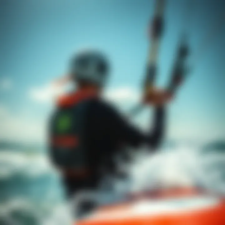 Safety Features in Kitesurfing Illustration highlighting the safety features of a kitesurfing setup.