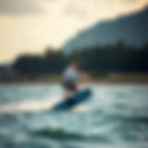 Kiteboarder executing a flawless transition on water