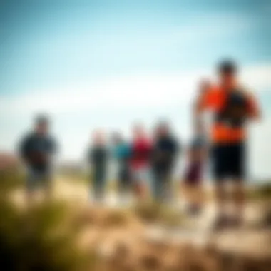 Training for Mastery Kiteboarding enthusiasts gathered for a training session