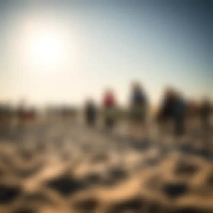 An engaging community event featuring land kite surfing practitioners sharing their experiences.