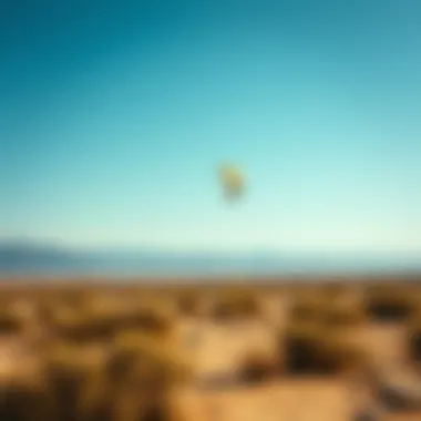 A breathtaking landscape that serves as a popular location for land kite surfing enthusiasts.