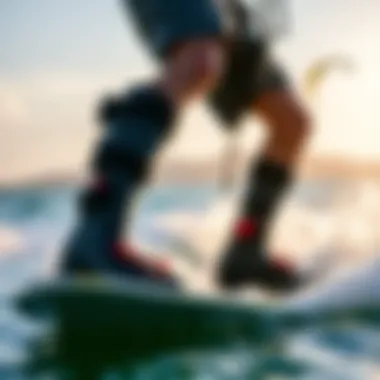 Enhanced Performance with Liquid Force Boots Kiteboarder using Liquid Force boots in action on the water.