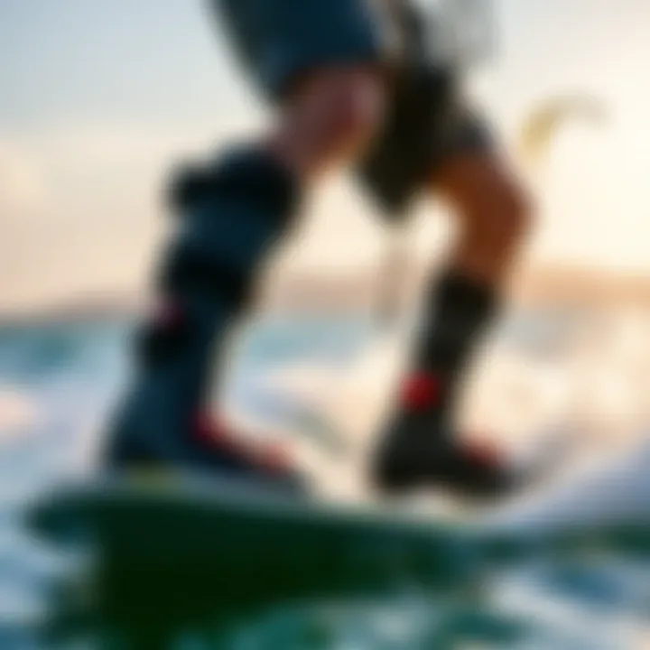 Enhanced Performance with Liquid Force Boots Kiteboarder using Liquid Force boots in action on the water.