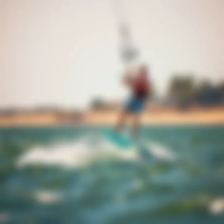 Liquid Force Foil Board in Action Liquid Force foil board in action on the water during a kiteboarding session