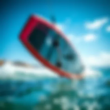 Close-up of a modern lite efoil board showcasing its design features