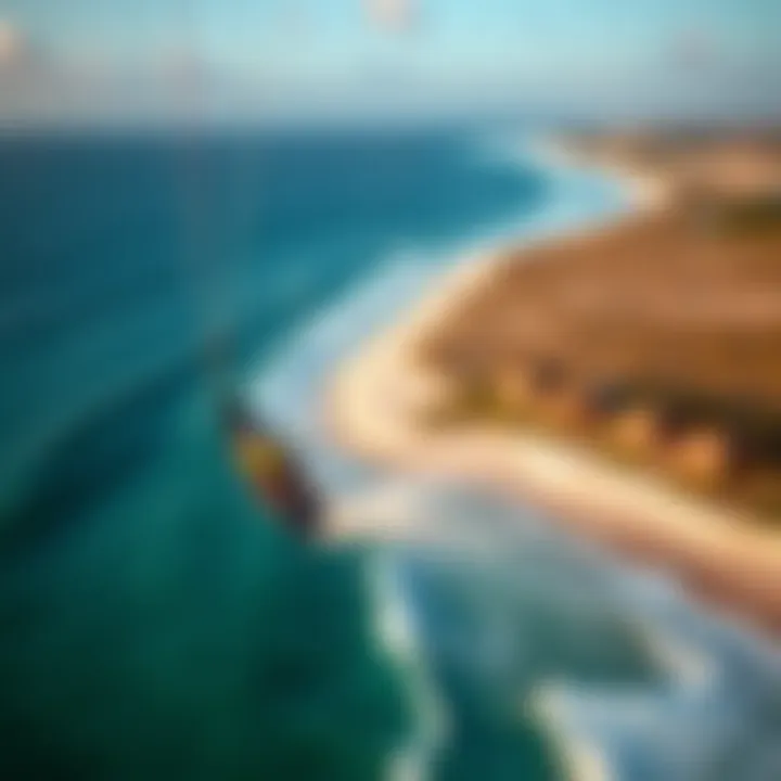 Aerial View of Kiteboarding Spots Aerial view of kiteboarding spots near various lodgings