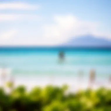 Perfect Beach Conditions for Kiteboarding Enthusiasts A serene beach scene showcasing the calm waters, ideal for kiteboarding enthusiasm.