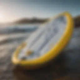 Close-up view of the Naish inflatable foil board showcasing its sleek design