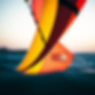 Close-up view of the Neo 7m kite showcasing its unique design and fabric texture.