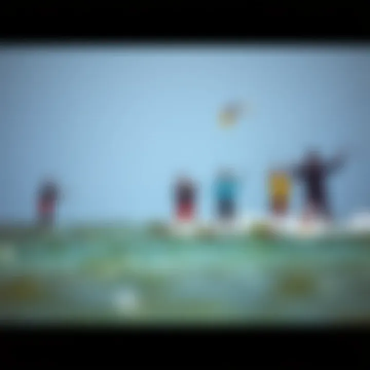 Community of Eco-Conscious Water Sports Enthusiasts Group of kiteboarders enjoying water sports with environmentally friendly gear