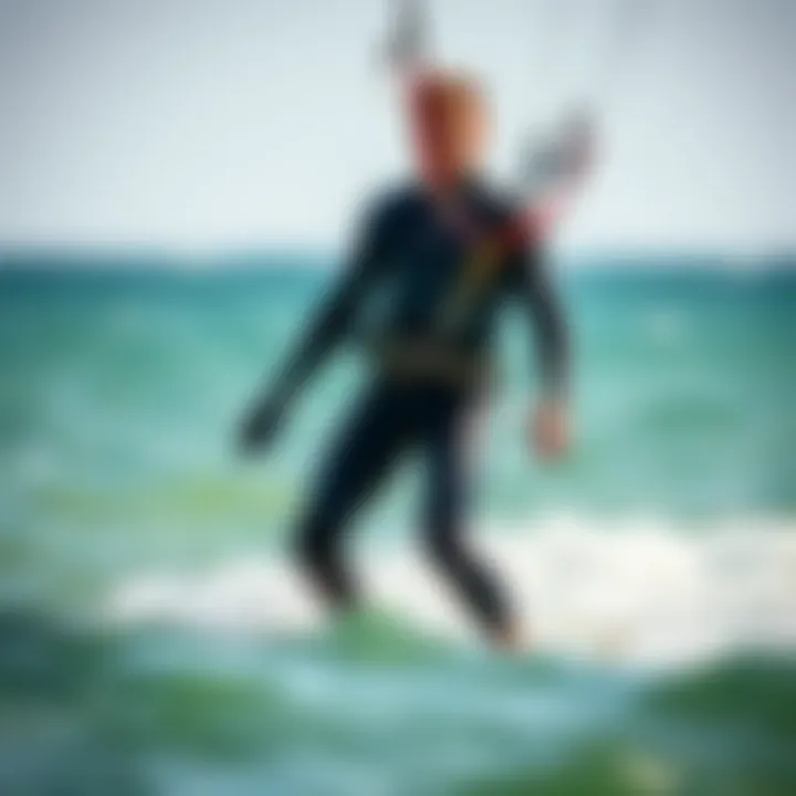 Kiteboarder Experience in Ocean Rodeo Dry Suit Kiteboarder in the Ocean Rodeo Dry Suit on the water