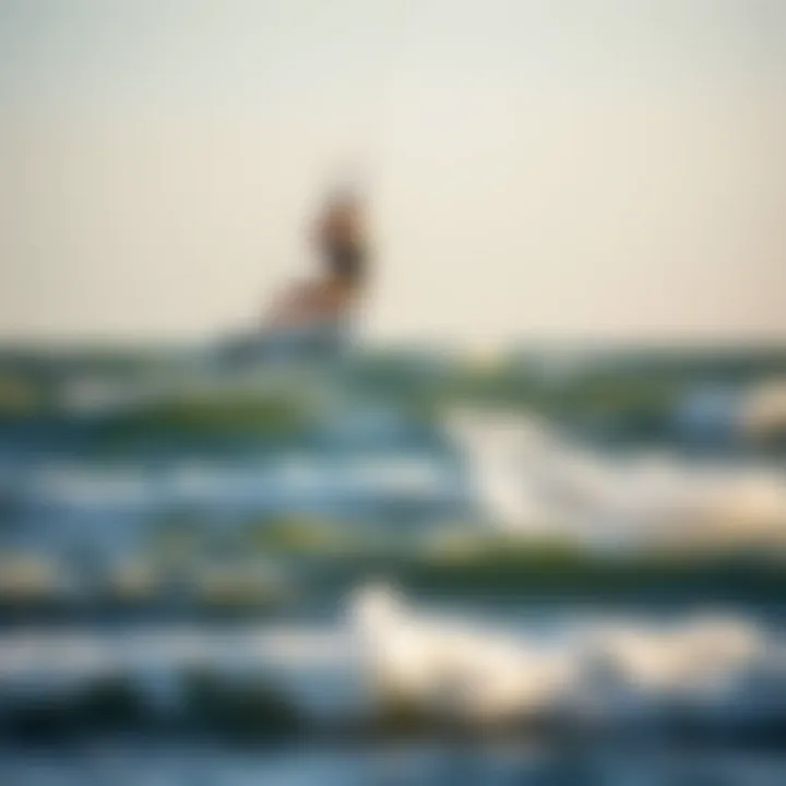 Kiteboarding Action in the Outer Banks Kiteboarding enthusiast catching air over the waves