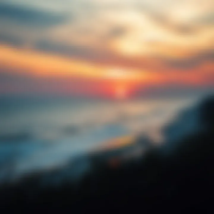 Sunset View Along Outer Banks Coastline A serene sunset view along the coastline of Outer Banks