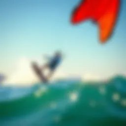 Vibrant kiteboarding action over the waves in Paracas