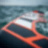 Close-up view of powered wake foil design