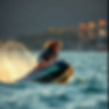 Thrilling Ride on a Powered Wake Foil Rider enjoying the powered wake foil experience