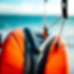 A close-up view of a predator kite showcasing its unique design features.