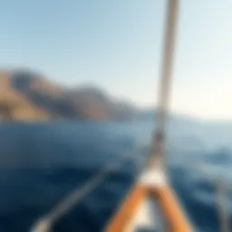 Beautiful Sardinian coastline viewed from a catamaran