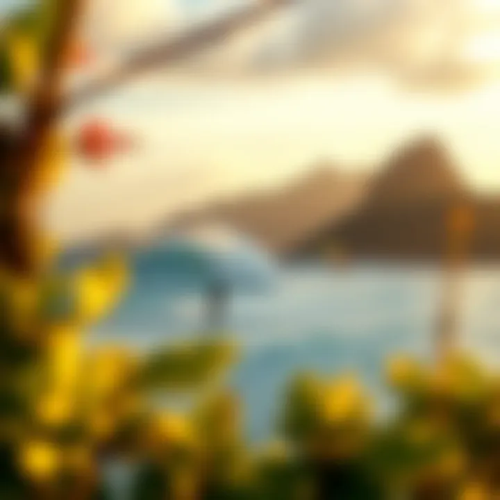 A picturesque view of the coastline, highlighting the ideal conditions for kiteboarding.