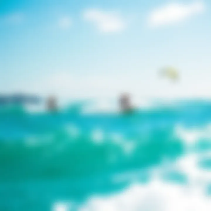 A vibrant scene of kiteboarders enjoying the waves and winds of St. Lucia.