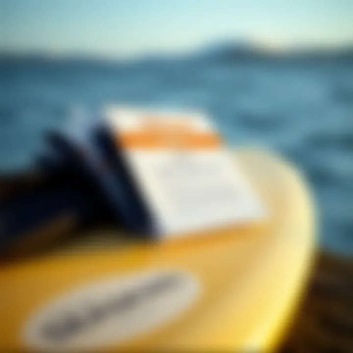 Caring for Your Seaskins Wetsuit Instructional guide on caring for Seaskins wetsuits displayed on a surfboard